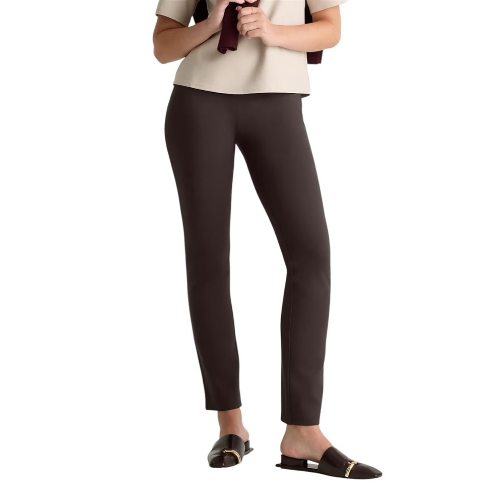 Quince Ultra-Stretch Ponte Straight Leg Pants Espresso Size M